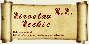 Miroslav Mečkić vizit kartica